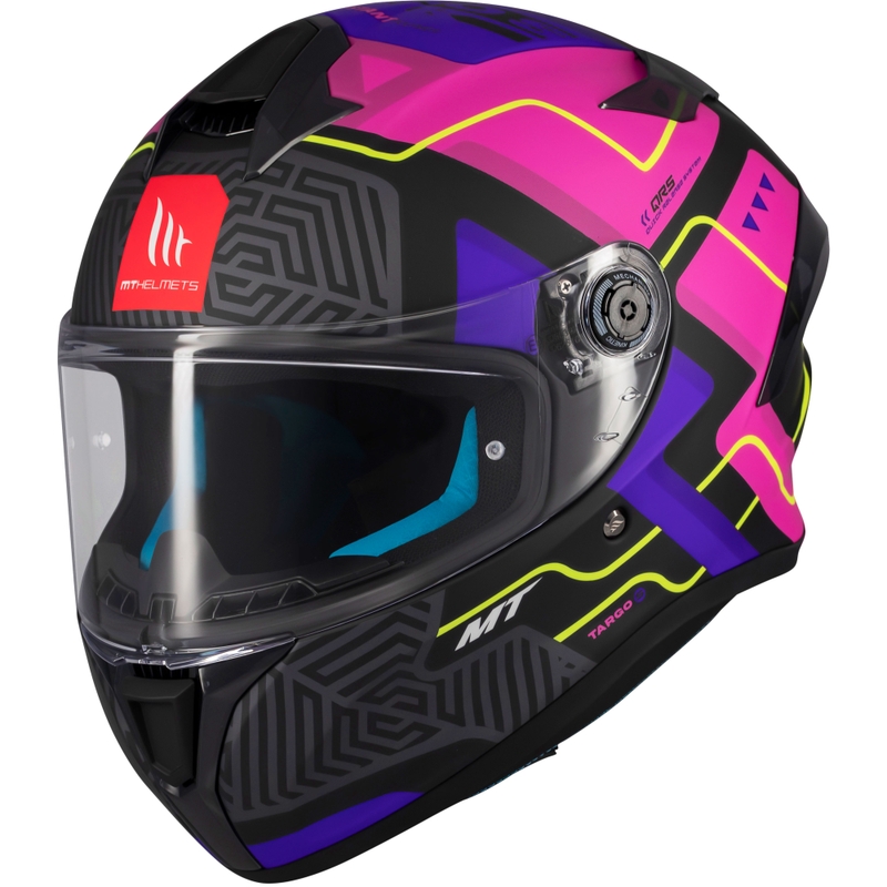 MT Targo S Brik integreret motorcykelhjelm mat sort og pink