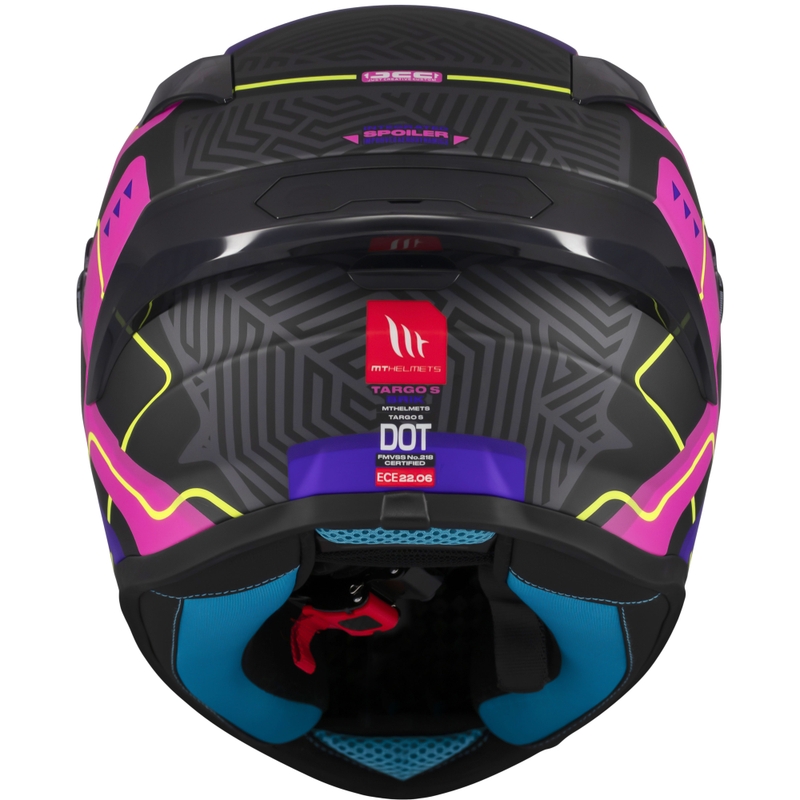 MT Targo S Brik integreret motorcykelhjelm mat sort og pink