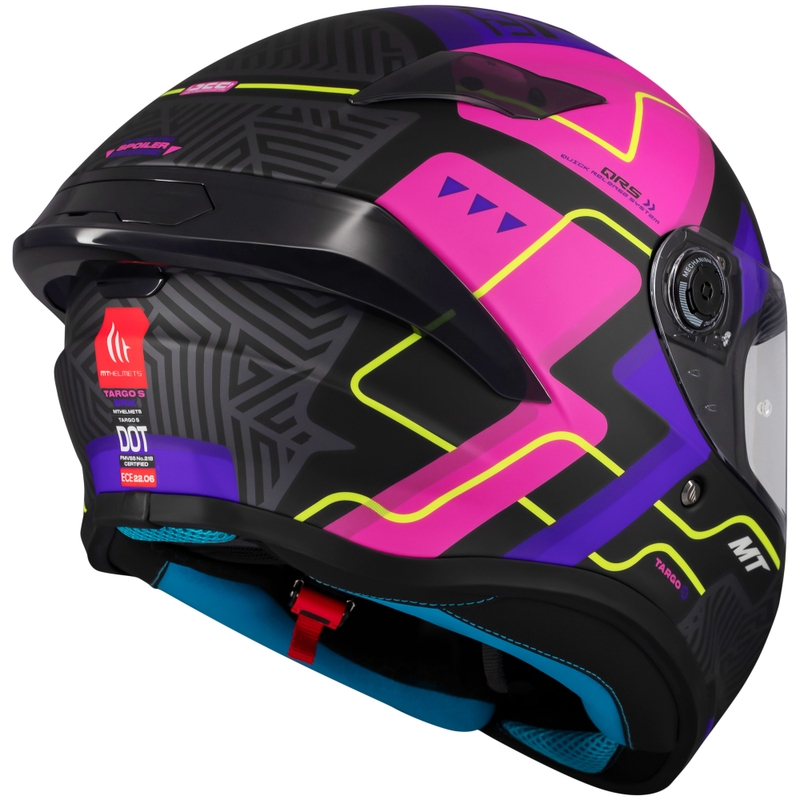 MT Targo S Brik integreret motorcykelhjelm mat sort og pink