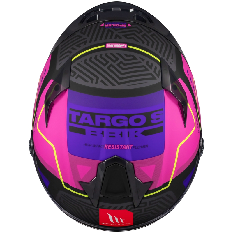 MT Targo S Brik integreret motorcykelhjelm mat sort og pink