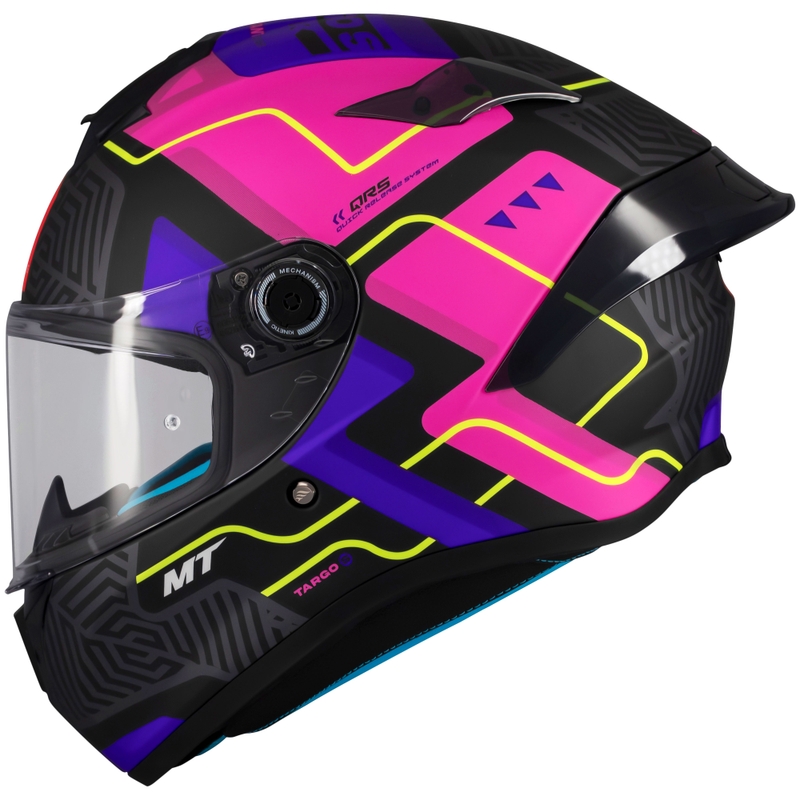 MT Targo S Brik integreret motorcykelhjelm mat sort og pink