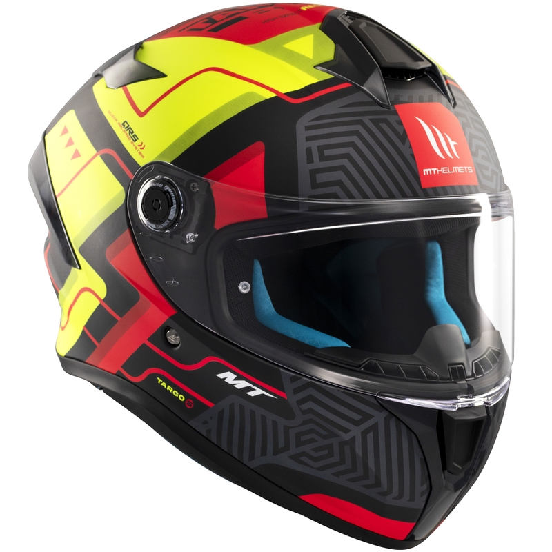 MT Targo S Brik integral motorcykelhjelm mat sort-gul