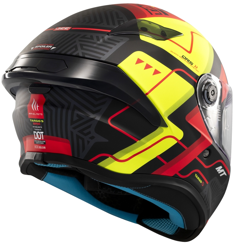 MT Targo S Brik integral motorcykelhjelm mat sort-gul