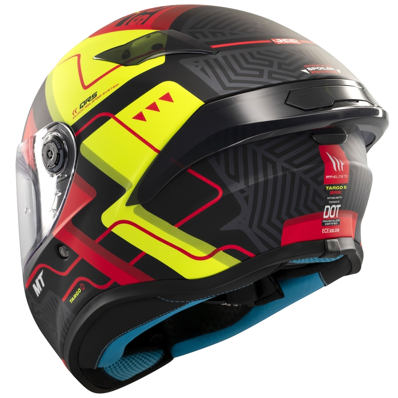 MT Targo S Brik integral motorcykelhjelm mat sort-gul