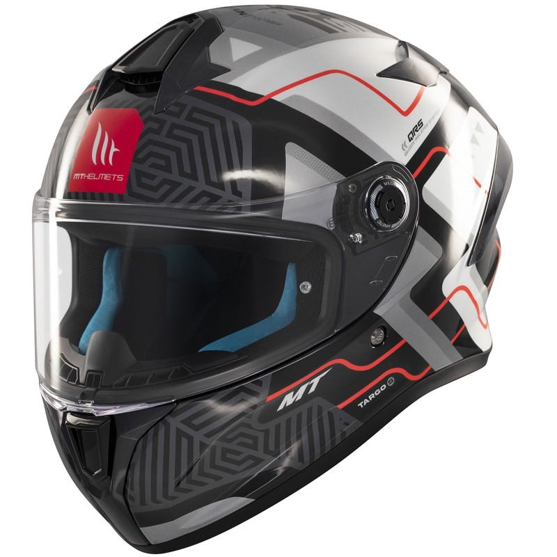 MT Targo S Brik integreret motorcykelhjelm blank sort og hvid