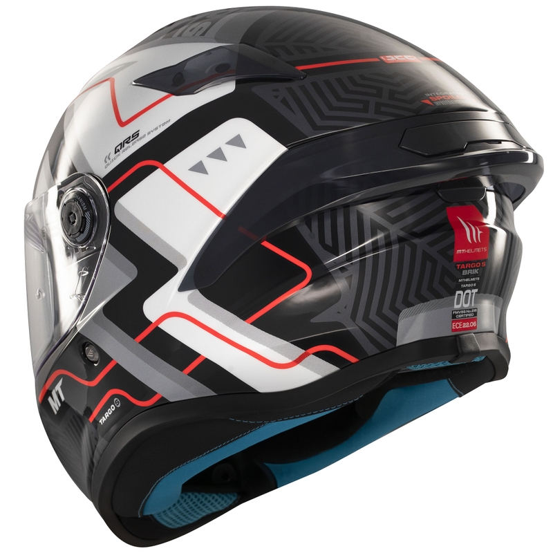 MT Targo S Brik integreret motorcykelhjelm blank sort og hvid