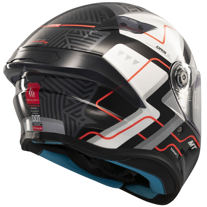 MT Targo S Brik integreret motorcykelhjelm blank sort og hvid
