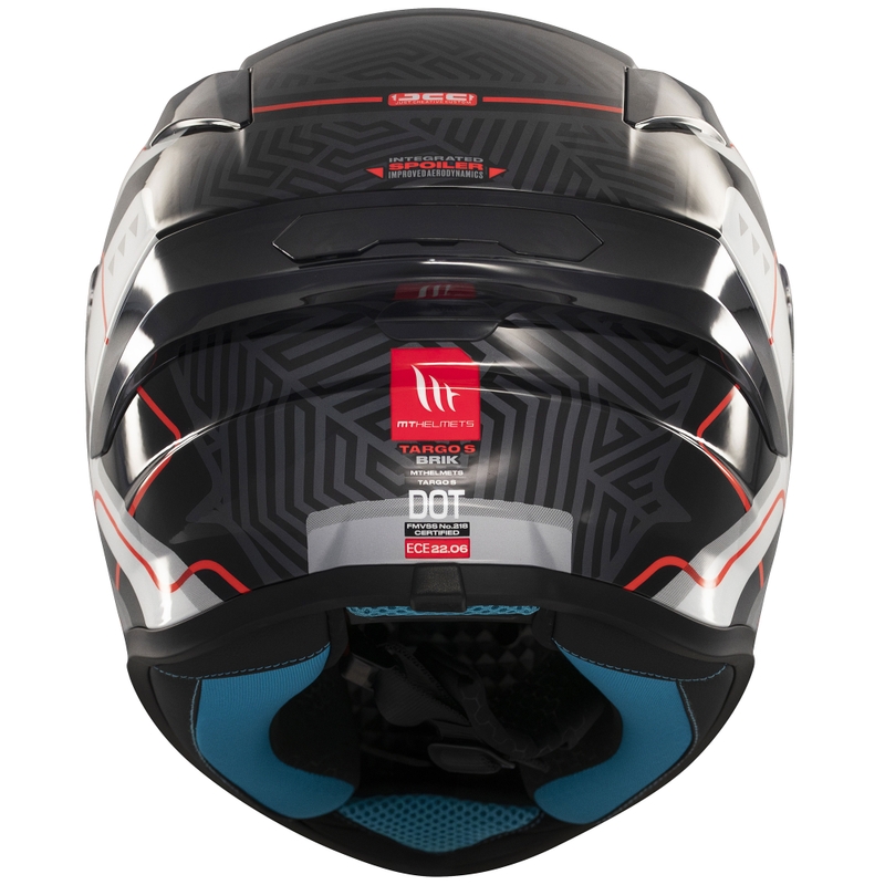 MT Targo S Brik integreret motorcykelhjelm blank sort og hvid