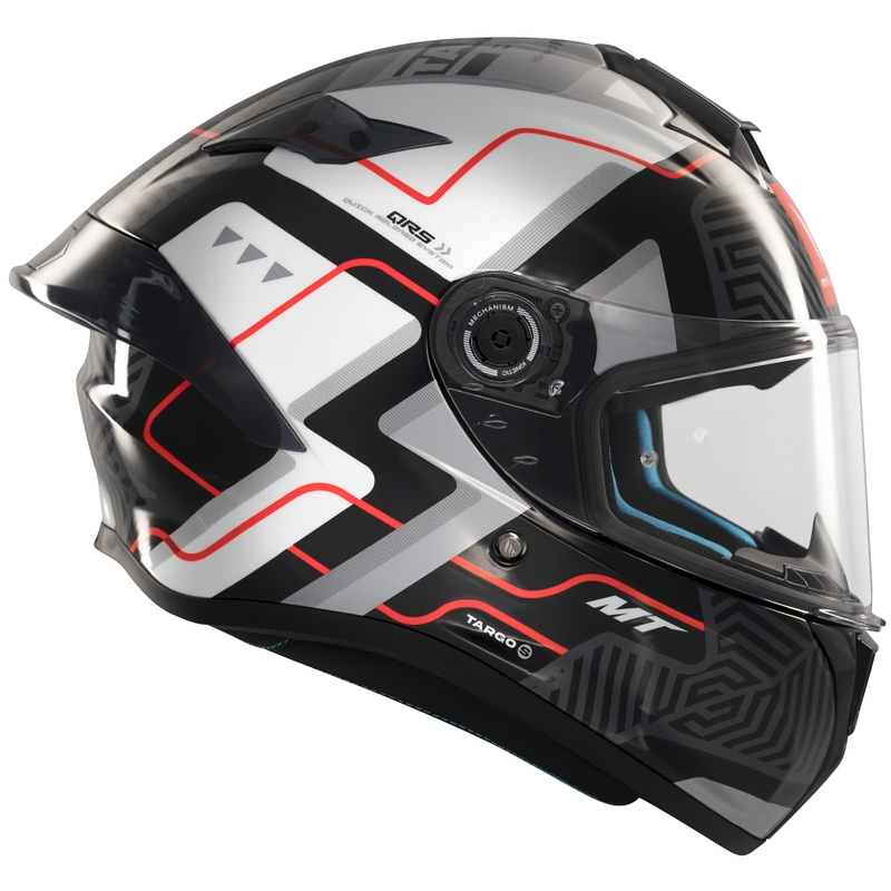 MT Targo S Brik integreret motorcykelhjelm blank sort og hvid