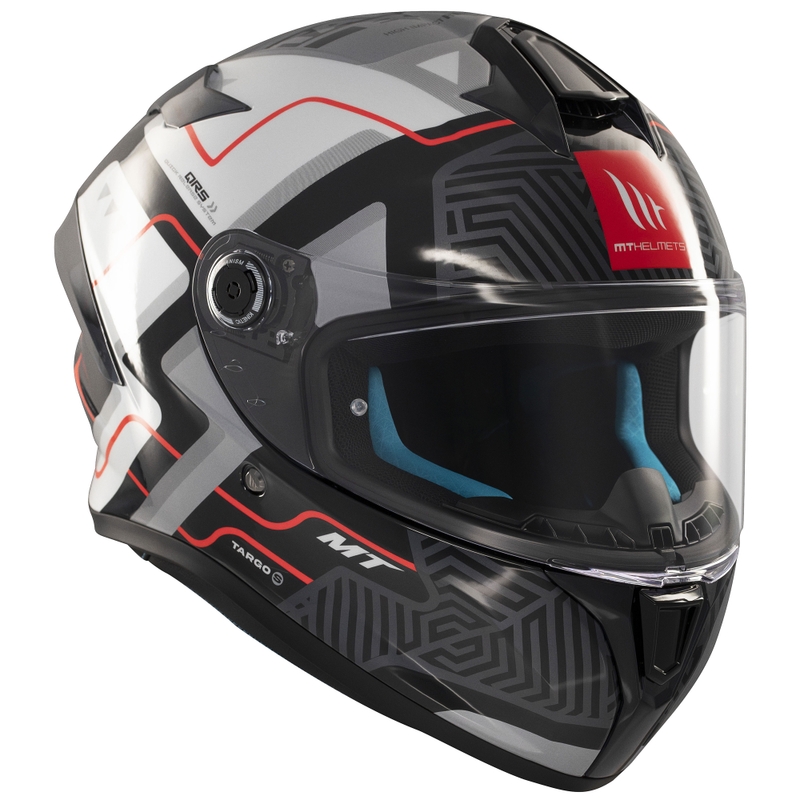 MT Targo S Brik integreret motorcykelhjelm blank sort og hvid
