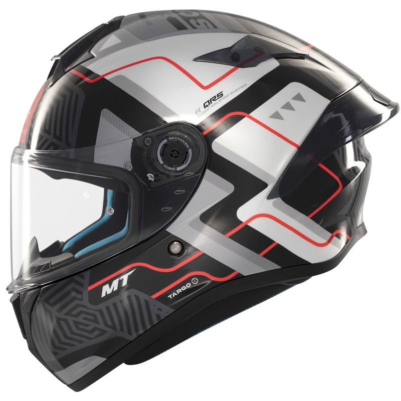 MT Targo S Brik integreret motorcykelhjelm blank sort og hvid