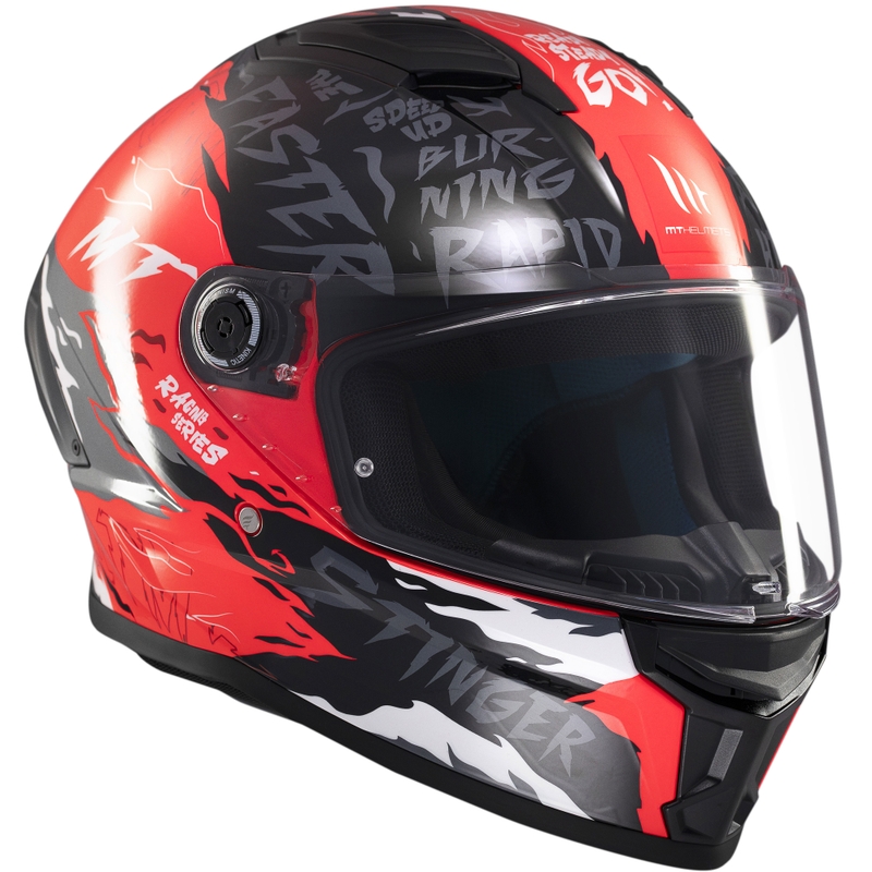MT Stinger 2 Ardent integreret motorcykelhjelm sort-rød