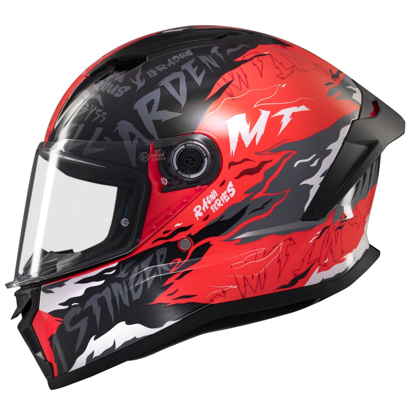 MT Stinger 2 Ardent integreret motorcykelhjelm sort-rød