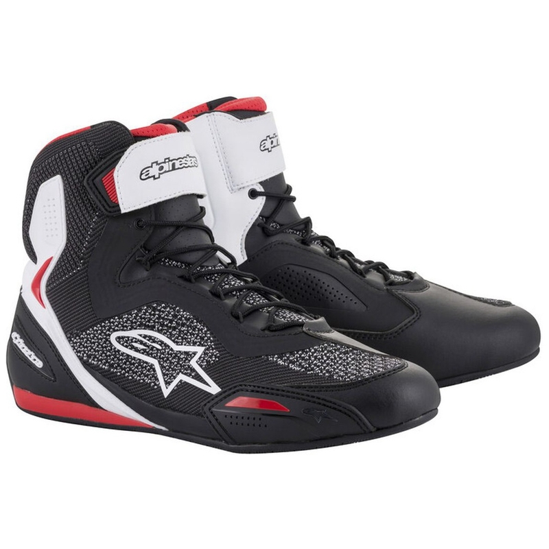Alpinestars Faster 3 Rideknit motorcykelstøvler i sort, hvid og rød
