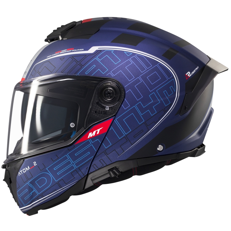 MT Atom 2 SV Destiny flip-up motorcykelhjelm mat blå-sort