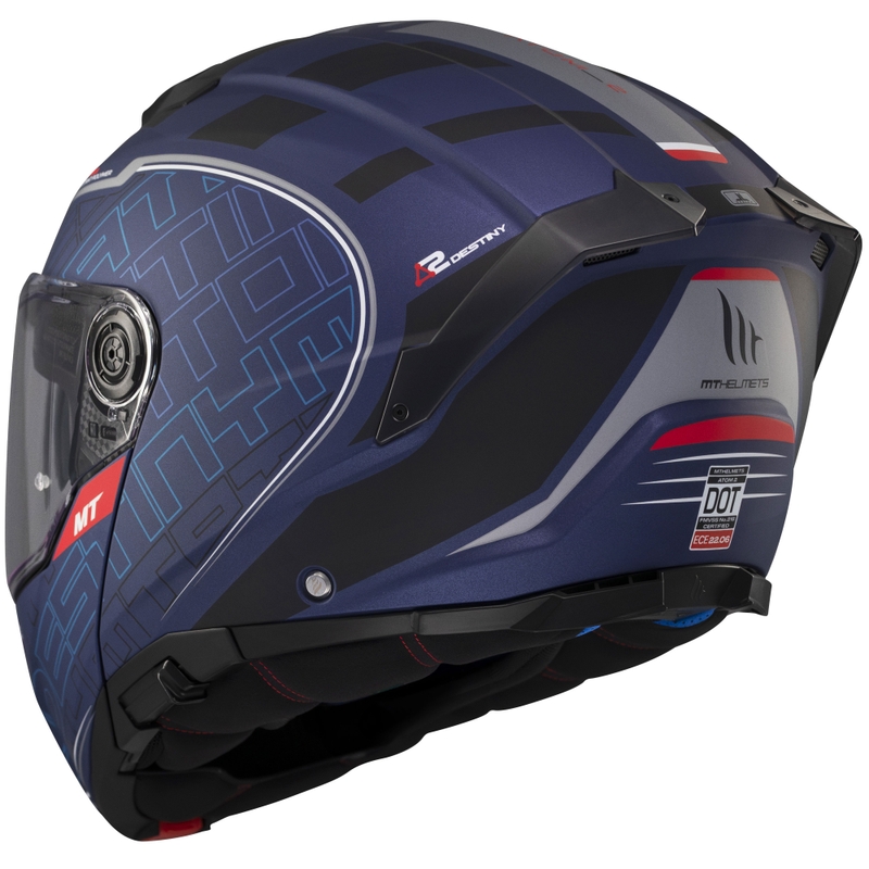 MT Atom 2 SV Destiny flip-up motorcykelhjelm mat blå-sort