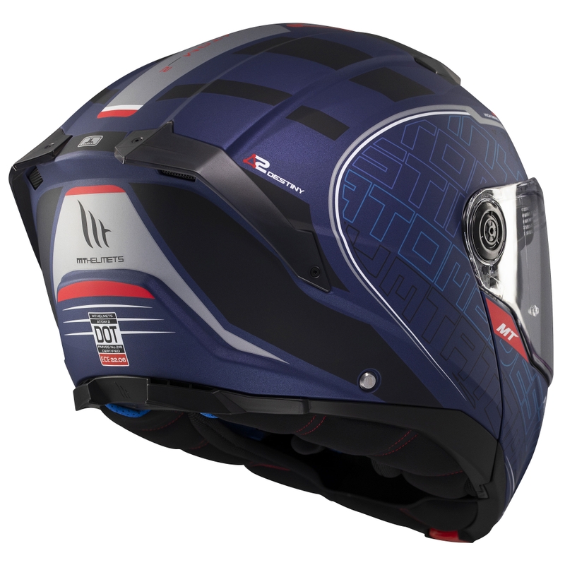 MT Atom 2 SV Destiny flip-up motorcykelhjelm mat blå-sort