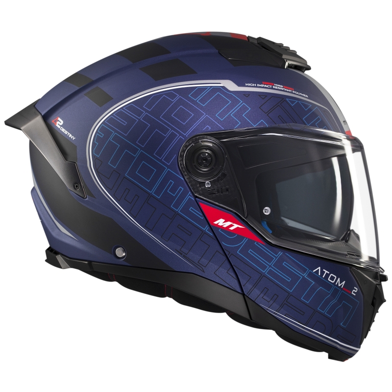 MT Atom 2 SV Destiny flip-up motorcykelhjelm mat blå-sort