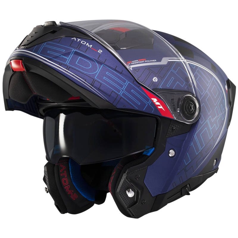 MT Atom 2 SV Destiny flip-up motorcykelhjelm mat blå-sort