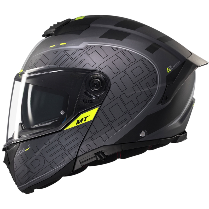 MT Atom 2 SV Destiny flip-up motorcykelhjelm mat sort-grå