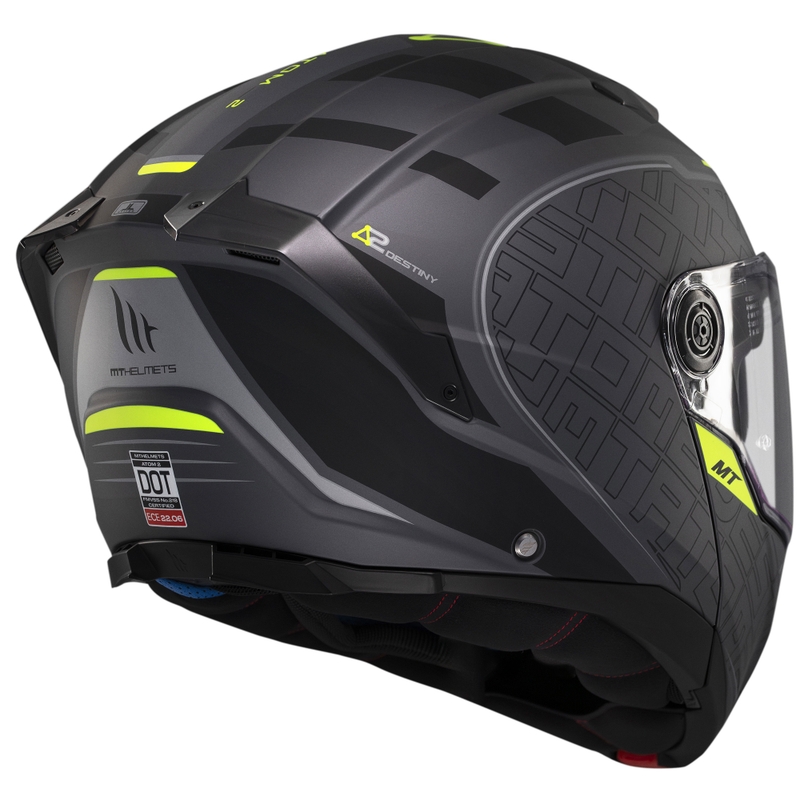 MT Atom 2 SV Destiny flip-up motorcykelhjelm mat sort-grå