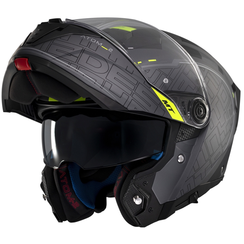 MT Atom 2 SV Destiny flip-up motorcykelhjelm mat sort-grå