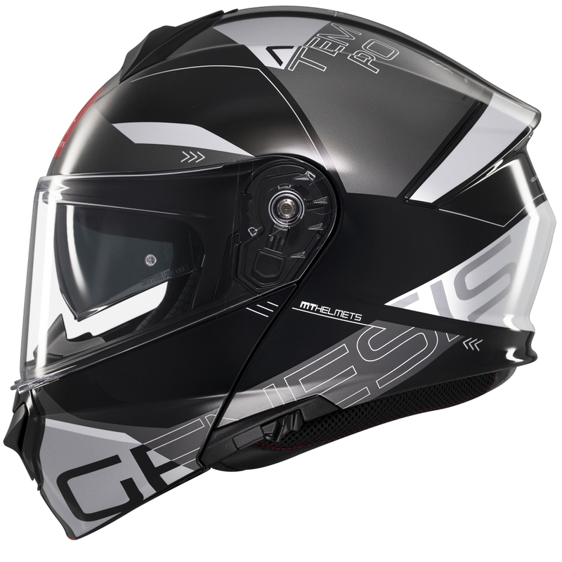 MT Genesis SV Atempo sort-grå flip-up motorcykelhjelm