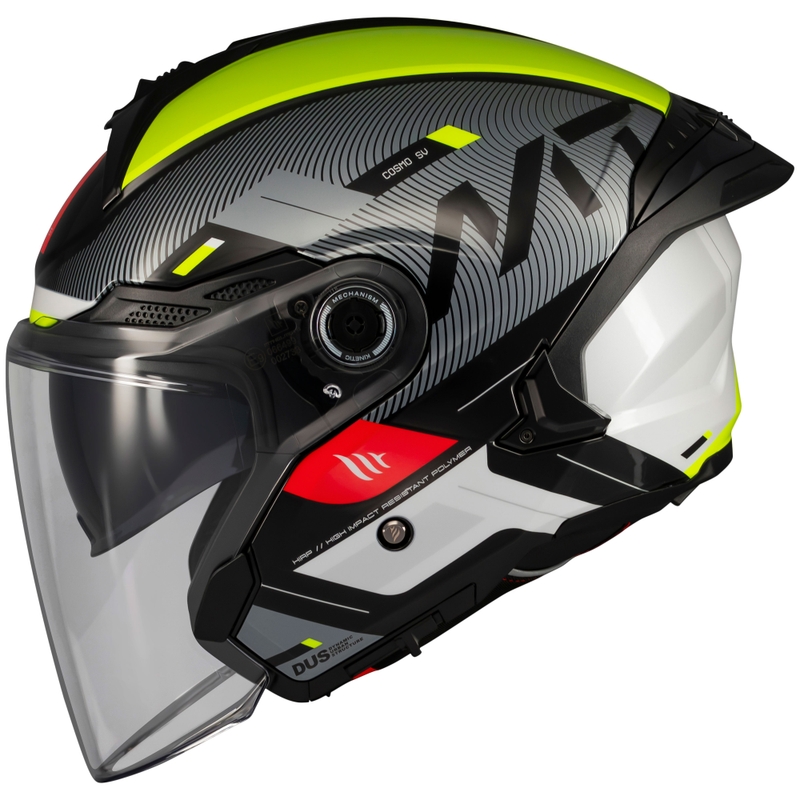 MT Cosmo SV Silence åben motorcykelhjelm sort-fluogul