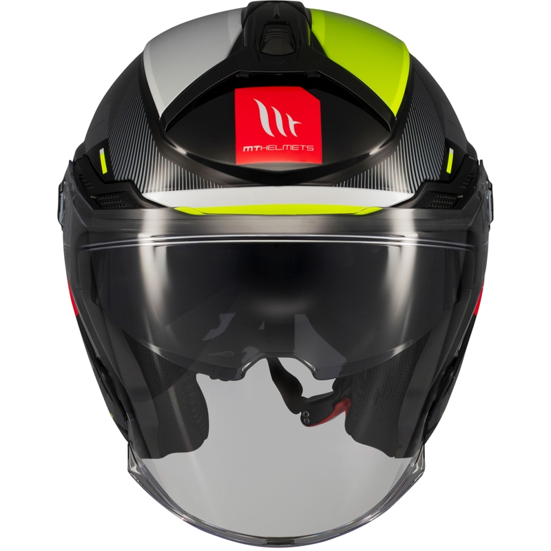 MT Cosmo SV Silence åben motorcykelhjelm sort-fluogul