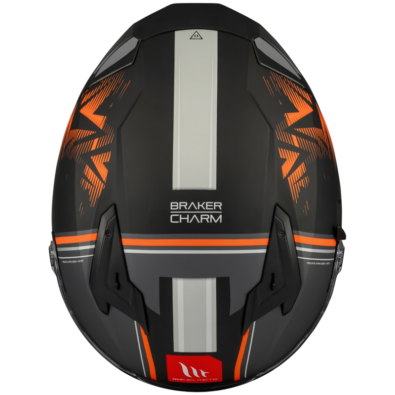 MT Braker SV Charm integreret motorcykelhjelm mat sort-orange