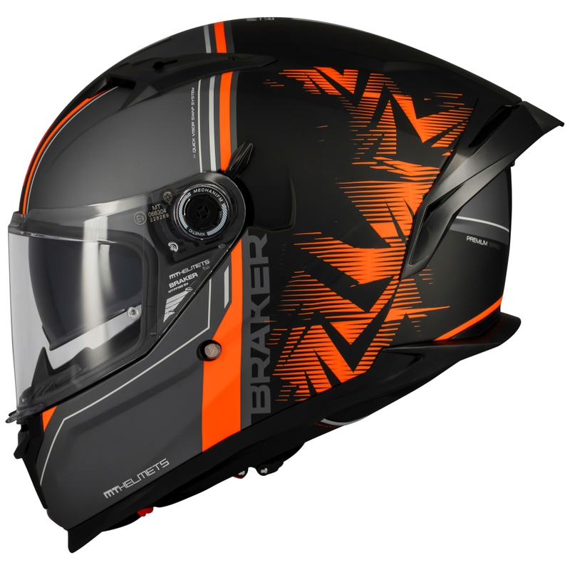 MT Braker SV Charm integreret motorcykelhjelm mat sort-orange