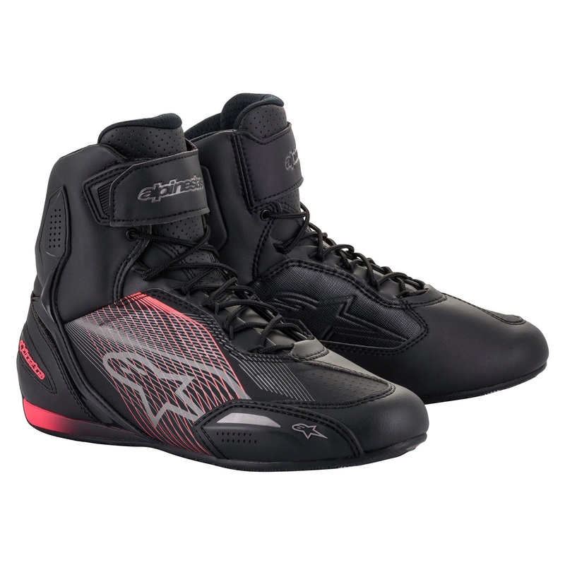 Alpinestars Stella Faster 3 sort-sølv-pink motorcykelstøvler til kvinder