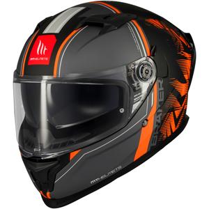 MT Braker SV Charm integreret motorcykelhjelm mat sort-orange