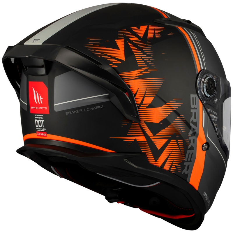 MT Braker SV Charm integreret motorcykelhjelm mat sort-orange
