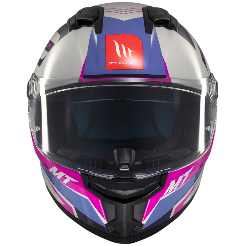 MT Stinger 2 Tron integral motorcykelhjelm grå-lilla-pink