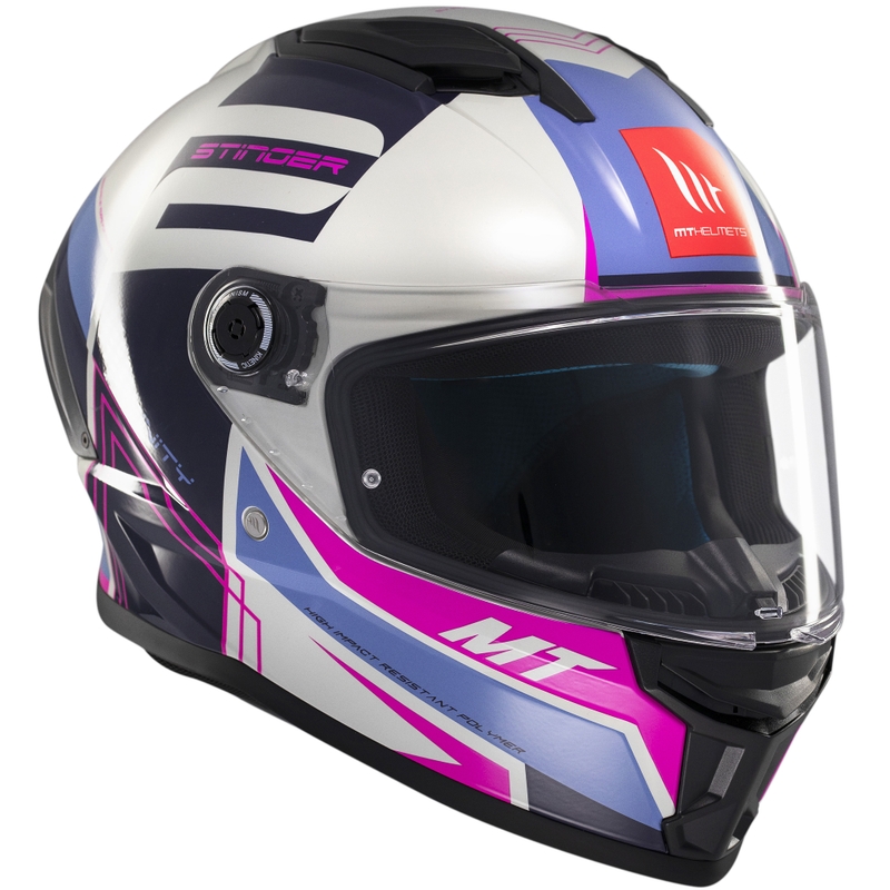 MT Stinger 2 Tron integral motorcykelhjelm grå-lilla-pink