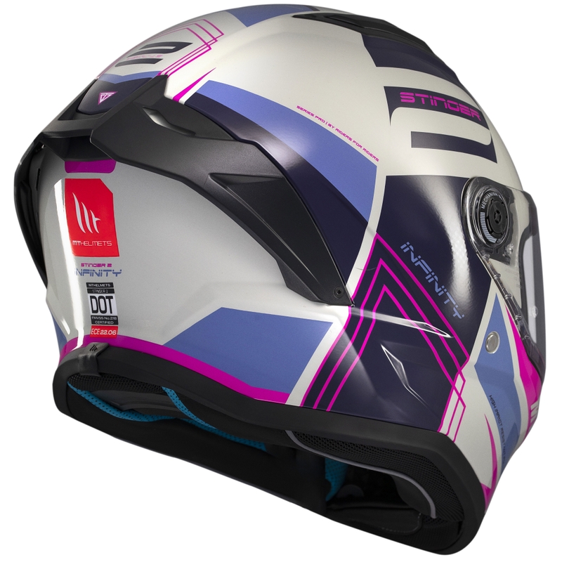 MT Stinger 2 Tron integral motorcykelhjelm grå-lilla-pink
