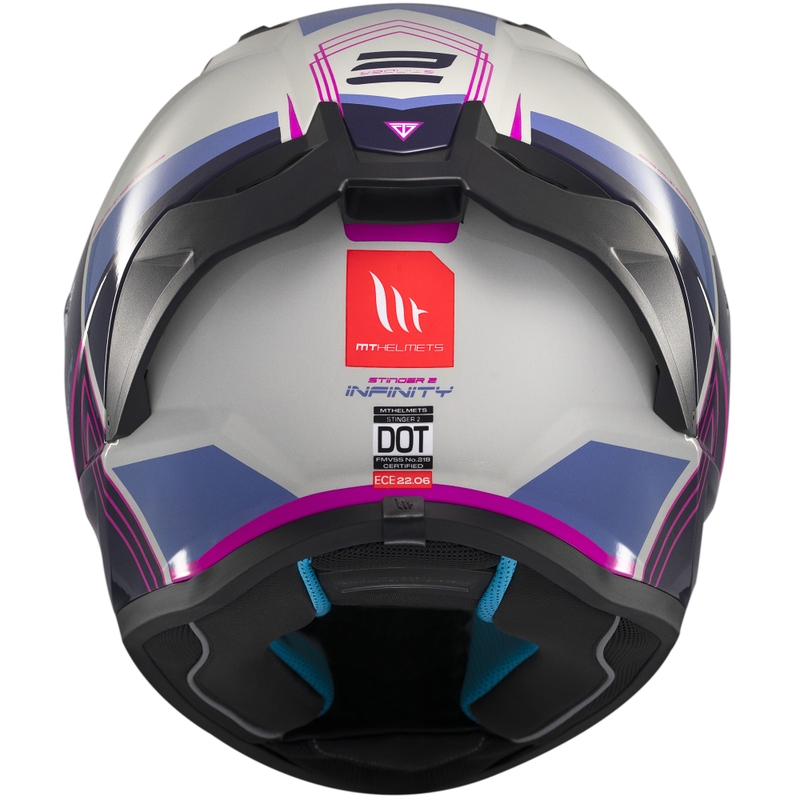 MT Stinger 2 Tron integral motorcykelhjelm grå-lilla-pink