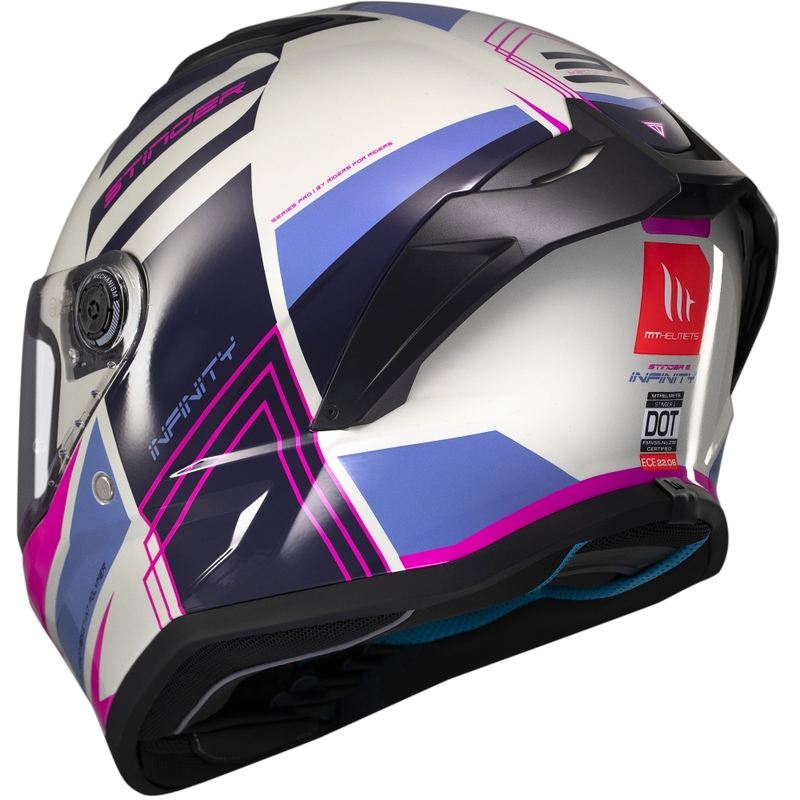MT Stinger 2 Tron integral motorcykelhjelm grå-lilla-pink