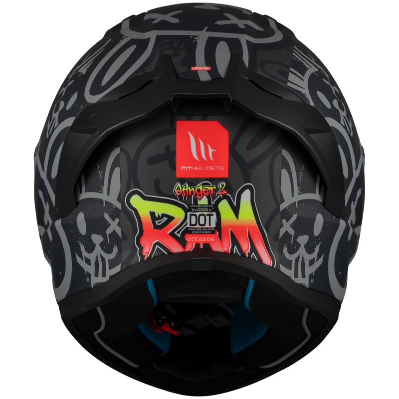 MT Stinger 2 RAM F1 sort-grå integreret motorcykelhjelm