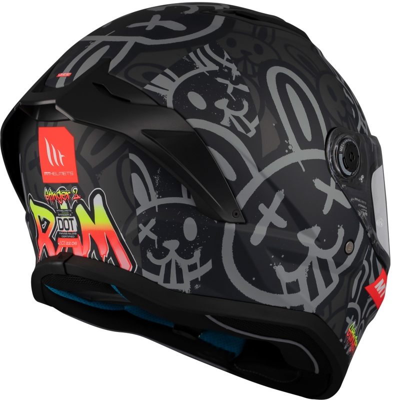 MT Stinger 2 RAM F1 sort-grå integreret motorcykelhjelm
