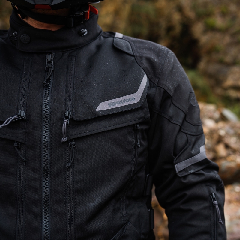 Oxford Advanced Rockland Dry2Dry sort motorcykeljakke