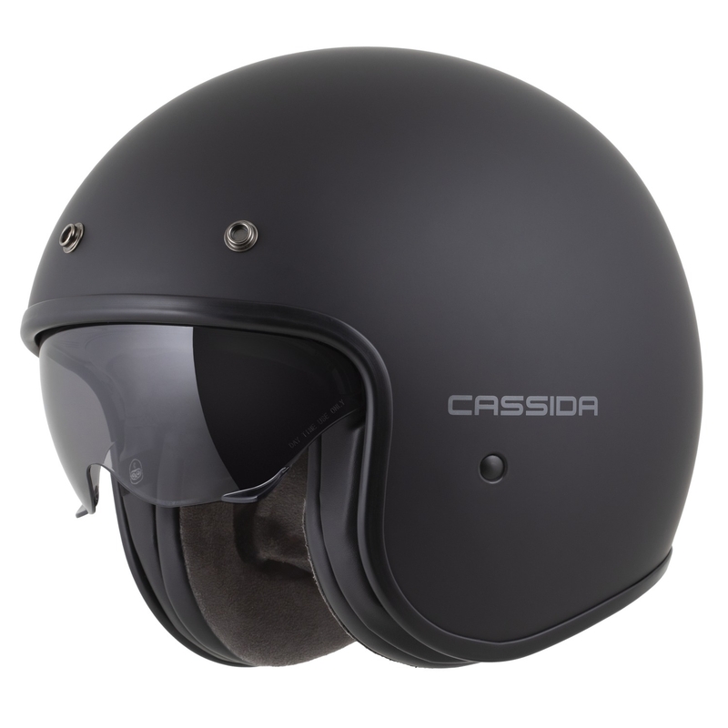 Cassida Oxygen 2.0 Solid Open Face Motorcykelhjelm Mat Sort-Mørkegrå