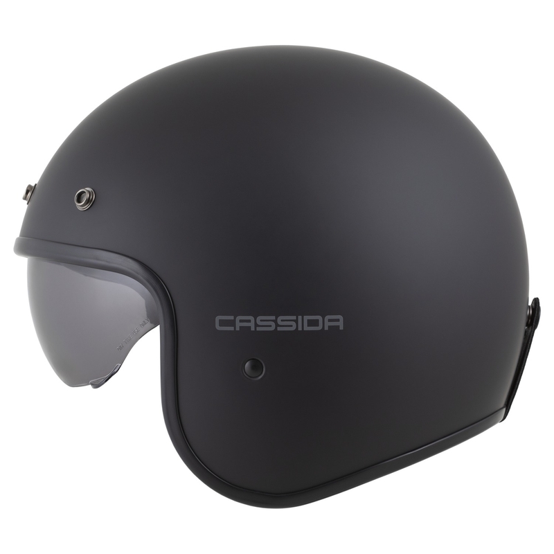 Cassida Oxygen 2.0 Solid Open Face Motorcykelhjelm Mat Sort-Mørkegrå