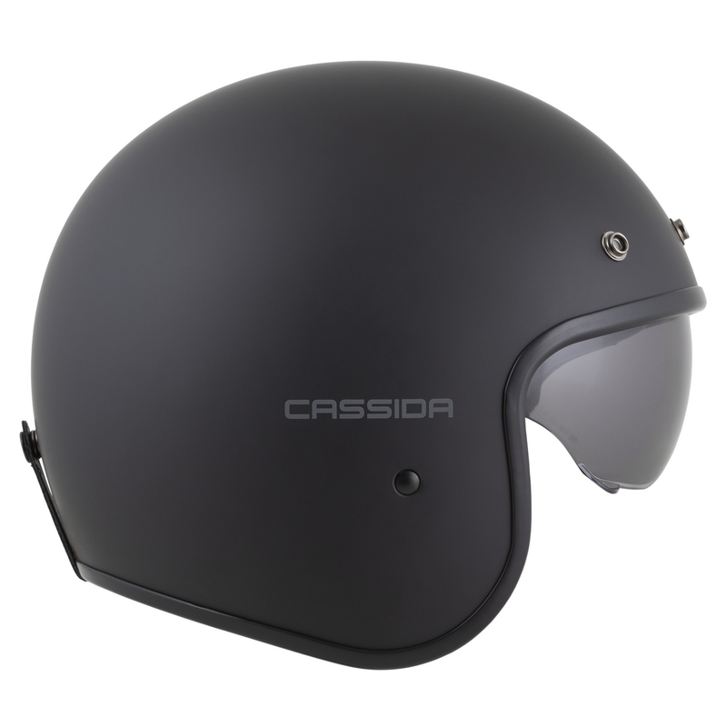Cassida Oxygen 2.0 Solid Open Face Motorcykelhjelm Mat Sort-Mørkegrå
