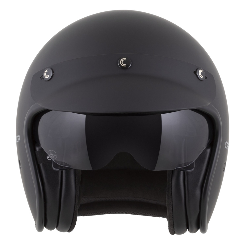 Cassida Oxygen 2.0 Solid Open Face Motorcykelhjelm Mat Sort-Mørkegrå