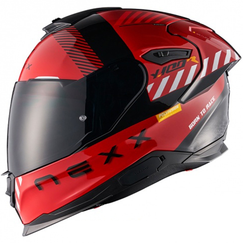 Integreret motorcykelhjelm NEXX Y.100R Fade rød-sort