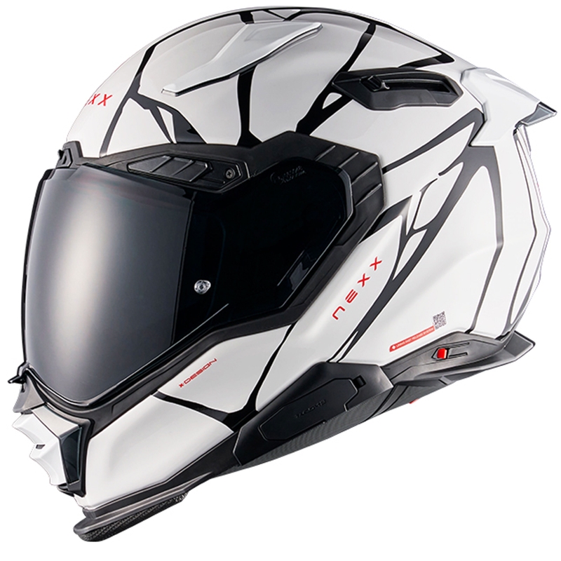 Integreret motorcykelhjelm Nexx X.WST3 B-Side hvid-sort