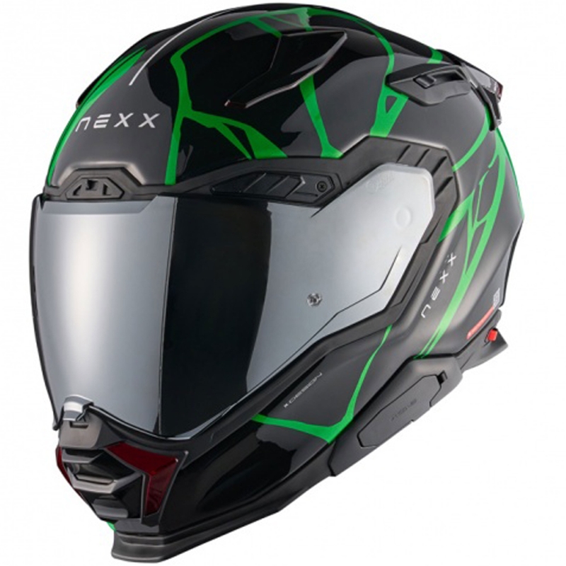 Integreret motorcykelhjelm Nexx X.WST3 B-Side sort-grøn