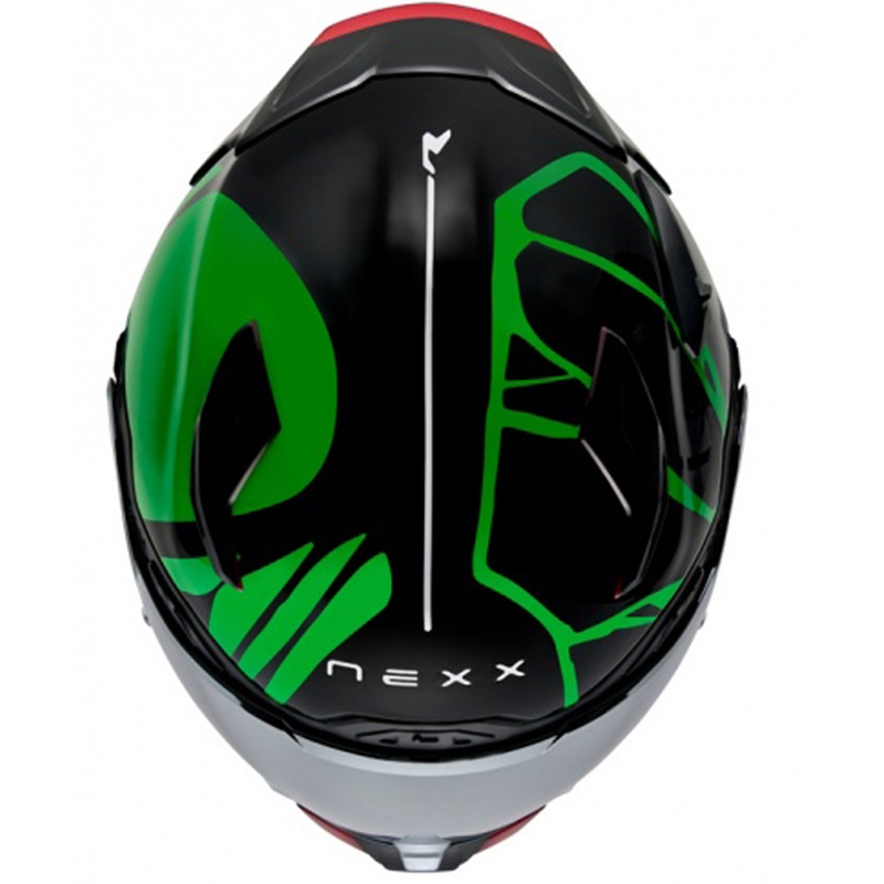 Integreret motorcykelhjelm Nexx X.WST3 B-Side sort-grøn